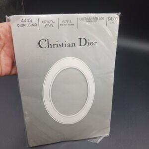 Vintage Hosiery CHRISTIAN DIOR PANTYHOSE Sz 3 ULTRASHEER DIORISIMO CRYSTAL GRAY